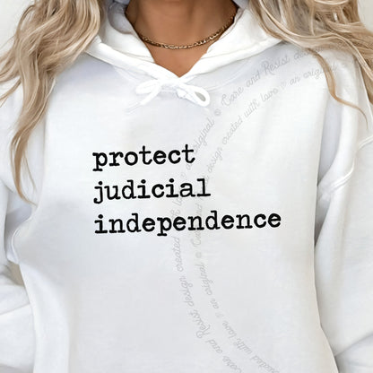 Protect Judicial Independence Care & Resist Gildan hoodie in White