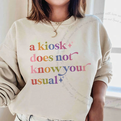 A Kiosk Does not Know Your Usual Care & Resist Gildan crewneck sweatshirt in Sand