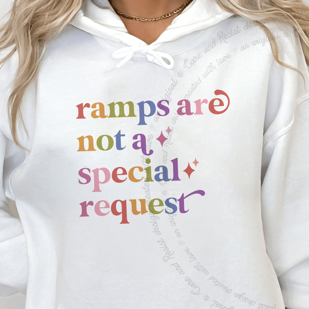 Ramps are not a Special Request Care & Resist Gildan hoodie in White