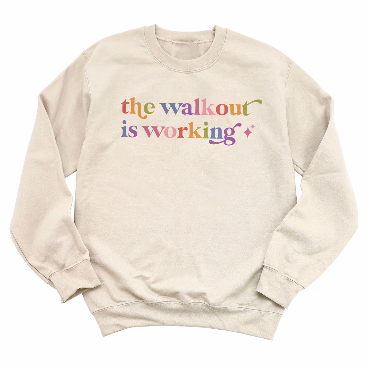 The Walkout is Working Care & Resist Gildan crewneck sweatshirt in Sand
