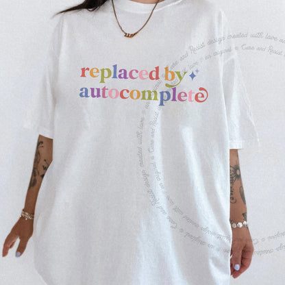 Replaced By Autocomplete Care & Resist rainbow tee