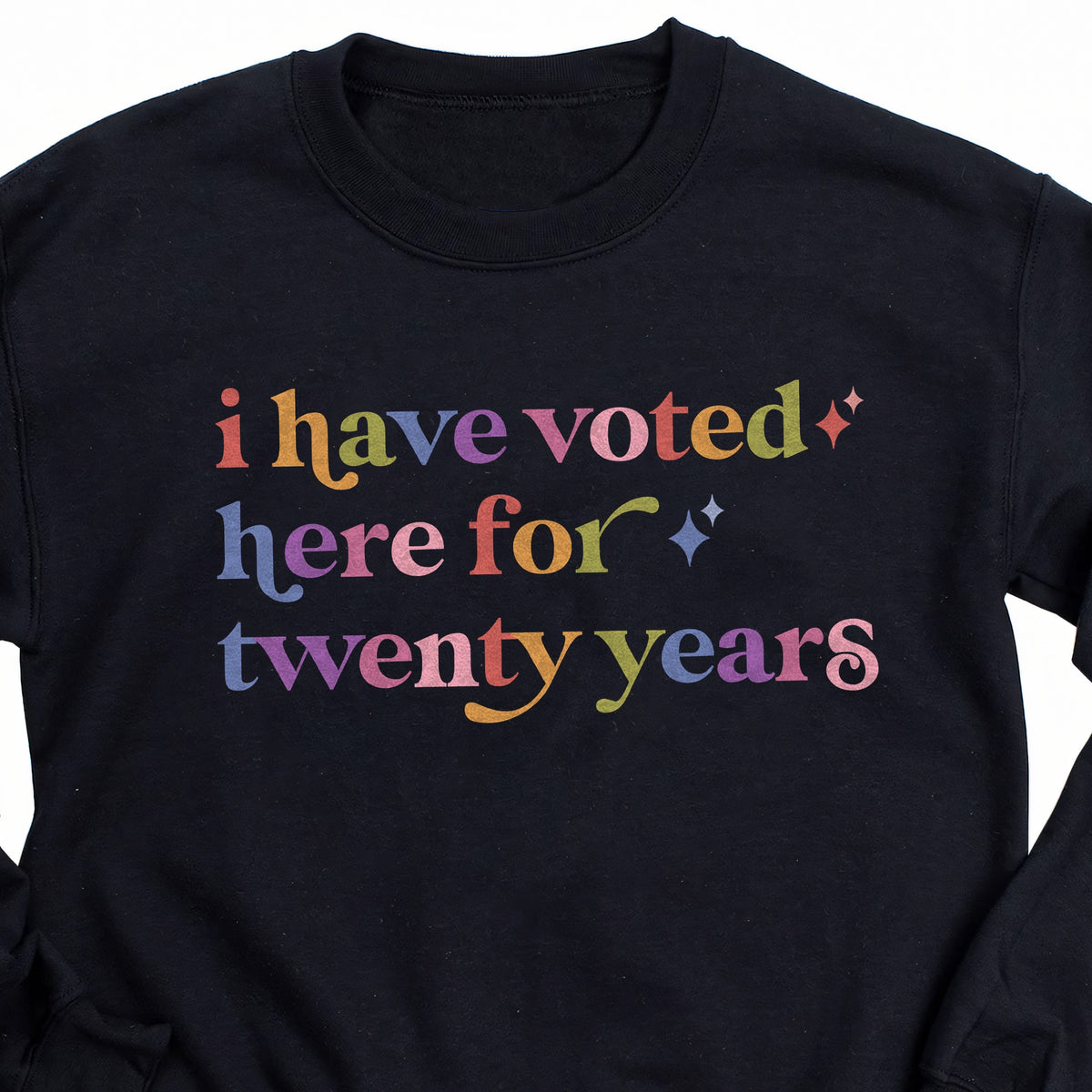 I Have Voted Here for Twenty Years Care & Resist Gildan crewneck sweatshirt in Black