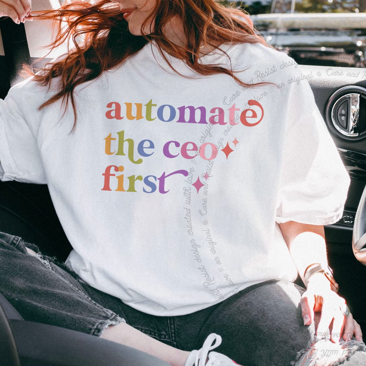 Automate the Ceo First Care & Resist rainbow tee