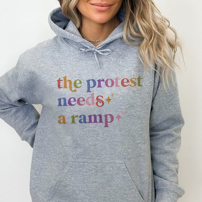 The Protest Needs a Ramp Care & Resist Gildan hoodie in Sport Grey