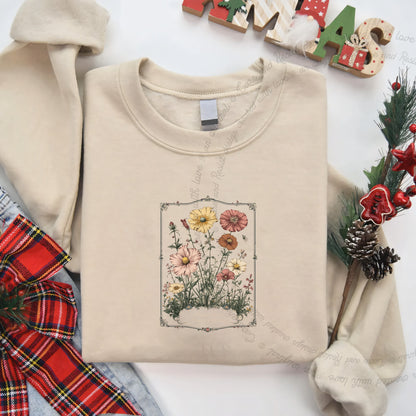 Elect a Clown Expect a Circus Floral Care & Resist Gildan crewneck sweatshirt in Sand