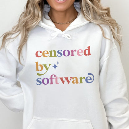 Censored By Software Care & Resist Gildan hoodie in White