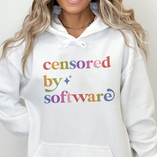 Censored By Software Care & Resist Gildan hoodie in White