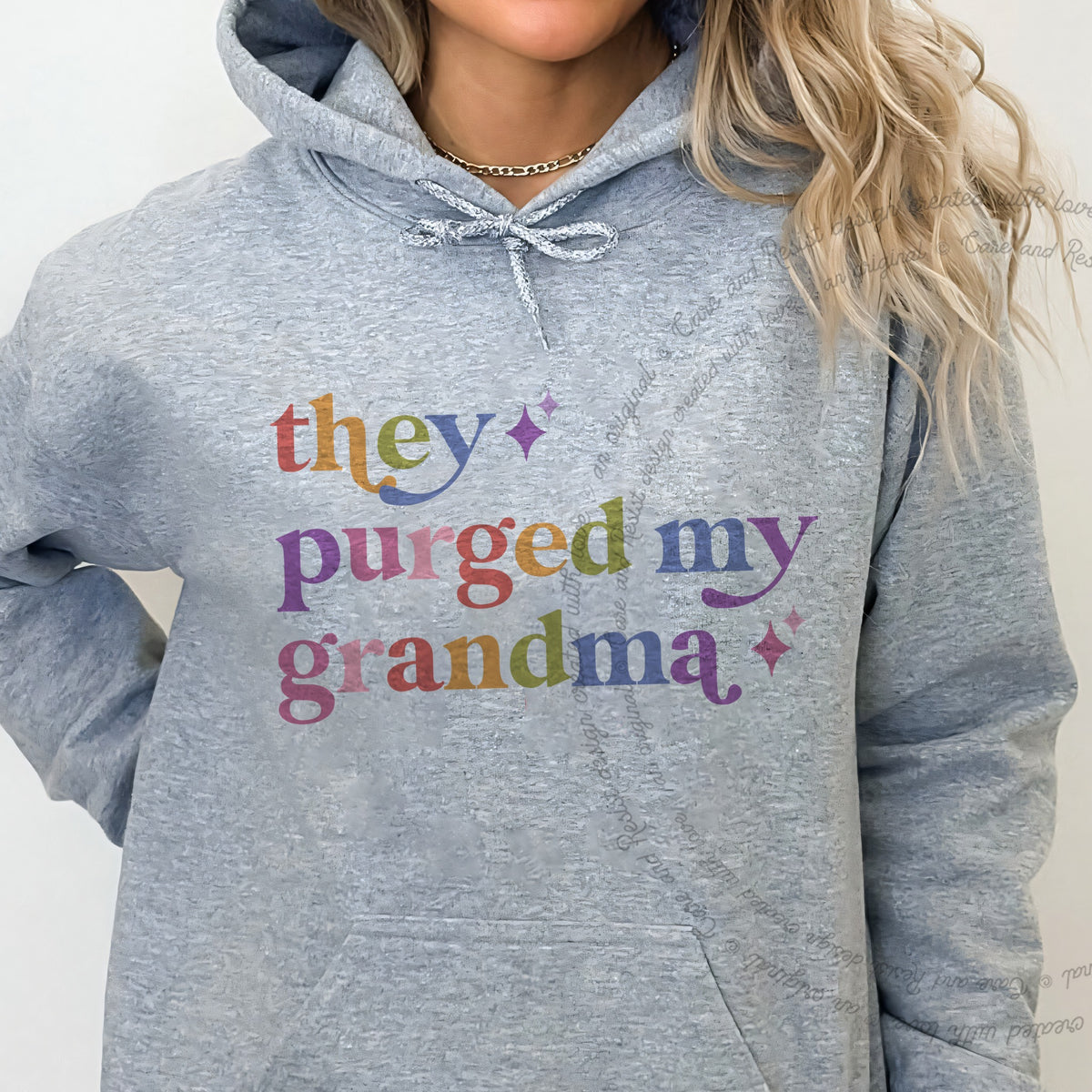 They Purged My Grandma Care & Resist Gildan hoodie in Sport Grey