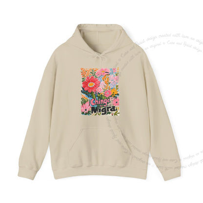 Chinga La Migra Care & Resist Gildan hoodie in Sand