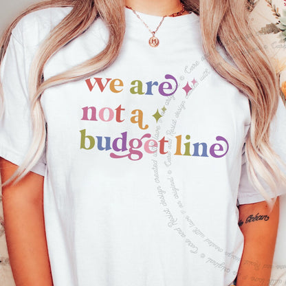 We are not a Budget Line Care & Resist rainbow Comfort Colors tee, White
