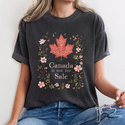 Canada Is Not for Sale Care & Resist progressive t-shirt in Graphite