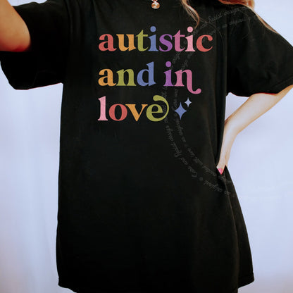 Autistic and in Love Care & Resist progressive t-shirt in Black