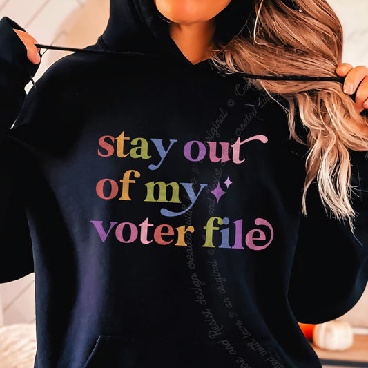 Stay Out of My Voter File Care & Resist Gildan hoodie in Black