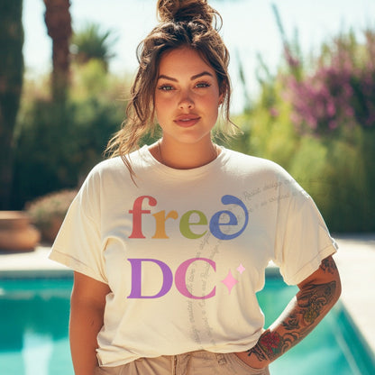 Free DC Care & Resist rainbow tee