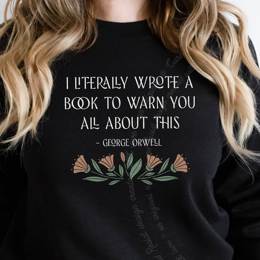 I Literally Wrote a Book to Warn You All About This Care & Resist Gildan crewneck sweatshirt in Black