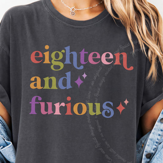 Eighteen and Furious Care & Resist progressive t-shirt in Graphite