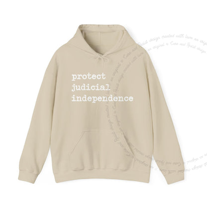 Protect Judicial Independence Care & Resist Gildan hoodie in Sand