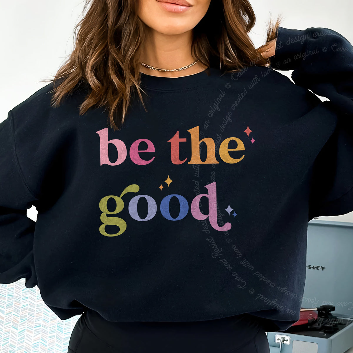 Be the Good Care & Resist Gildan crewneck sweatshirt in Black