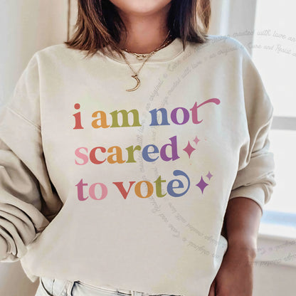 I Am not Scared to Vote Care & Resist Gildan crewneck sweatshirt in Sand