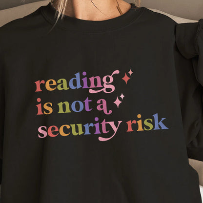 Reading is not a Security Risk Care & Resist Gildan crewneck sweatshirt in Black