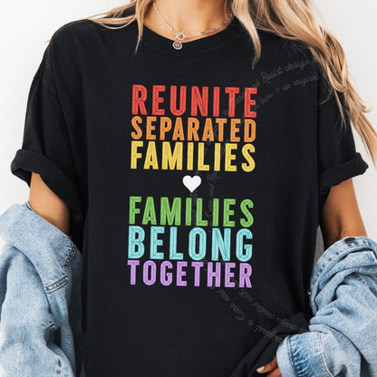 Reunite Separated Families, Families Belong Together Care & Resist progressive t-shirt in Black