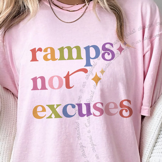 Ramps not Excuses Care & Resist progressive t-shirt in Blossom