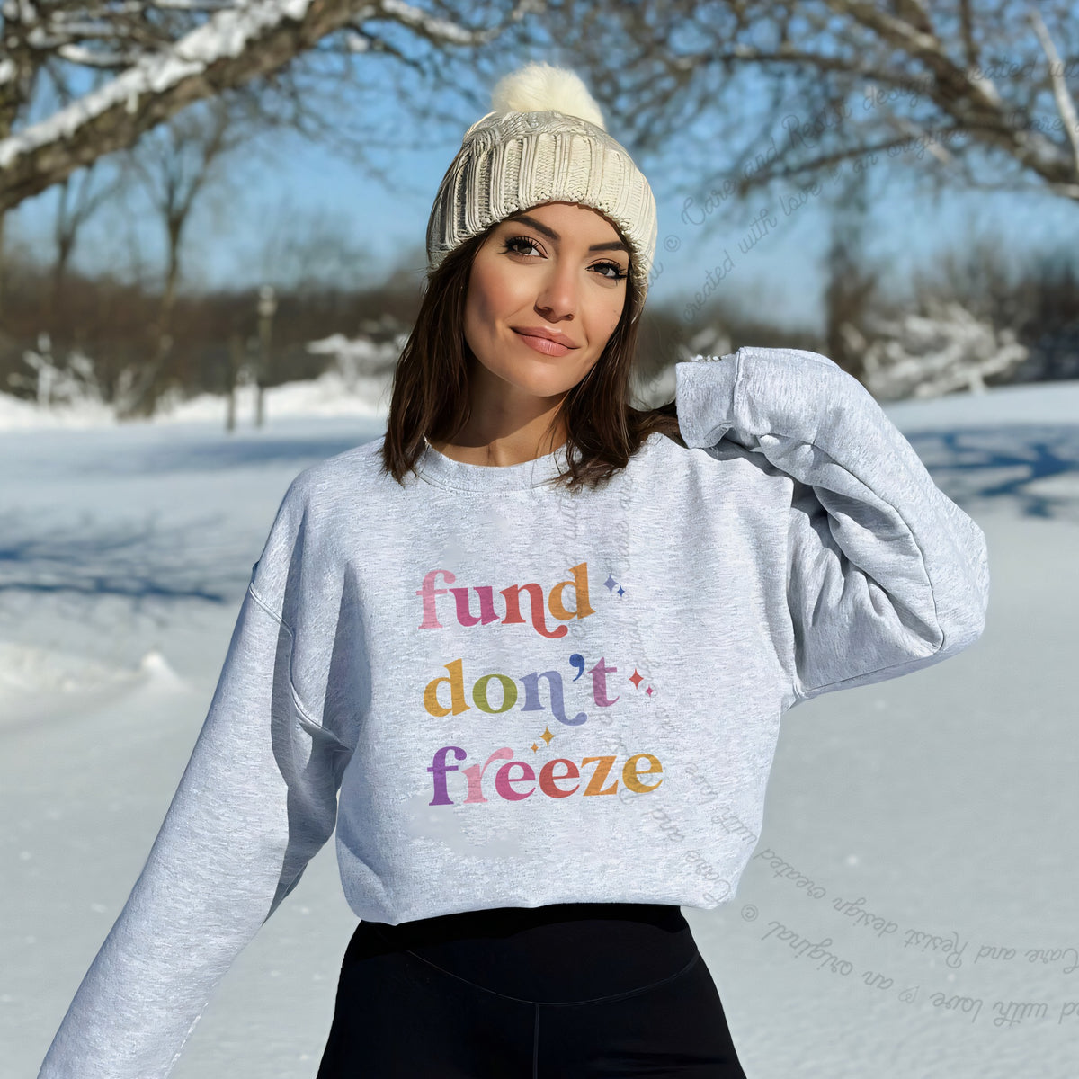 Fund Don't Freeze Care & Resist Gildan crewneck sweatshirt in Sport Grey