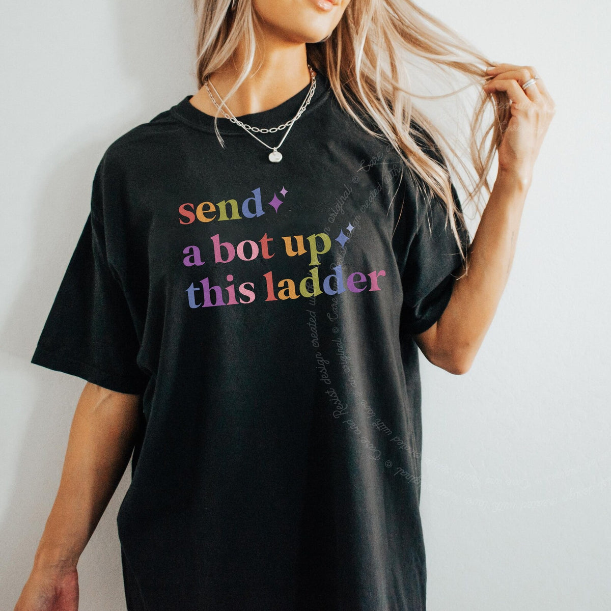 Send a Bot Up This Ladder Care & Resist tee in Black