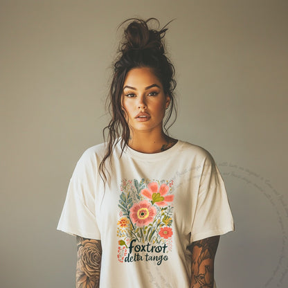 Foxtrot Delta Tango Care & Resist progressive t-shirt in Ivory