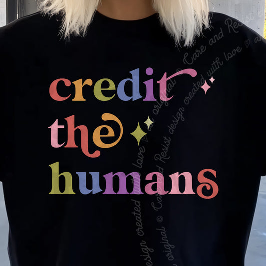 Credit the Humans Care & Resist progressive t-shirt in Black
