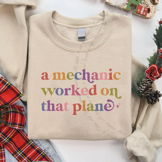 A Mechanic Worked on That Plane Care & Resist Gildan crewneck sweatshirt in Sand