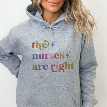 The Nurses are Right Care & Resist Gildan hoodie in Sport Grey