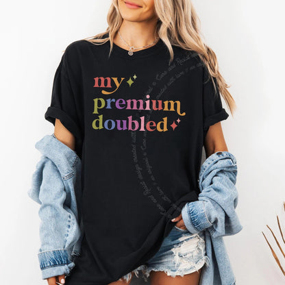 My Premium Doubled Care & Resist rainbow Comfort Colors tee, Black