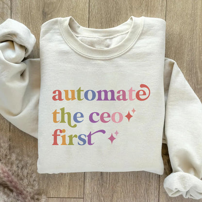 Automate the Ceo First Care & Resist Gildan crewneck sweatshirt in Sand