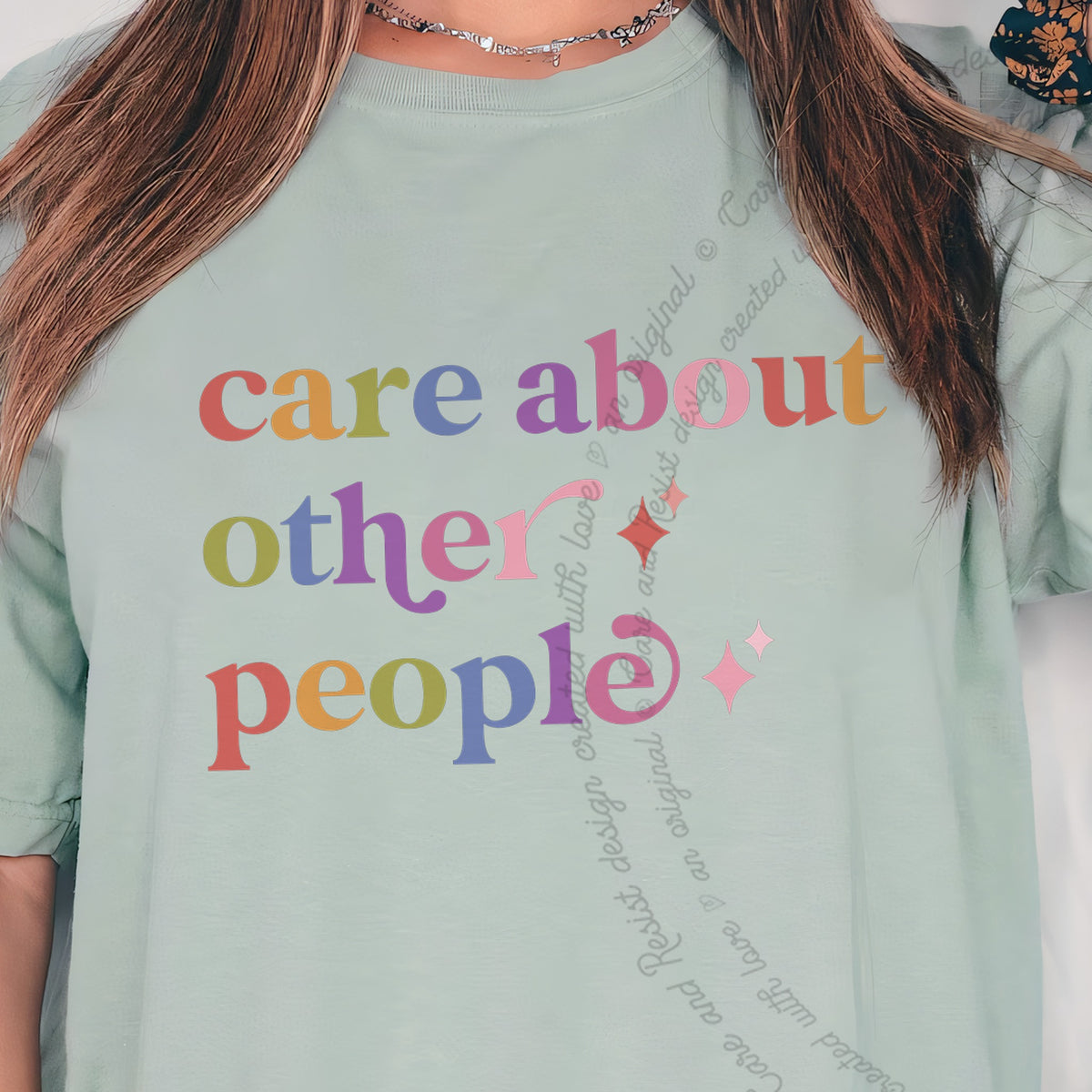 Care About Other People Care & Resist progressive t-shirt in Bay