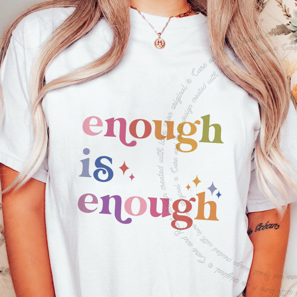 Enough Is Enough Care & Resist progressive t-shirt in White
