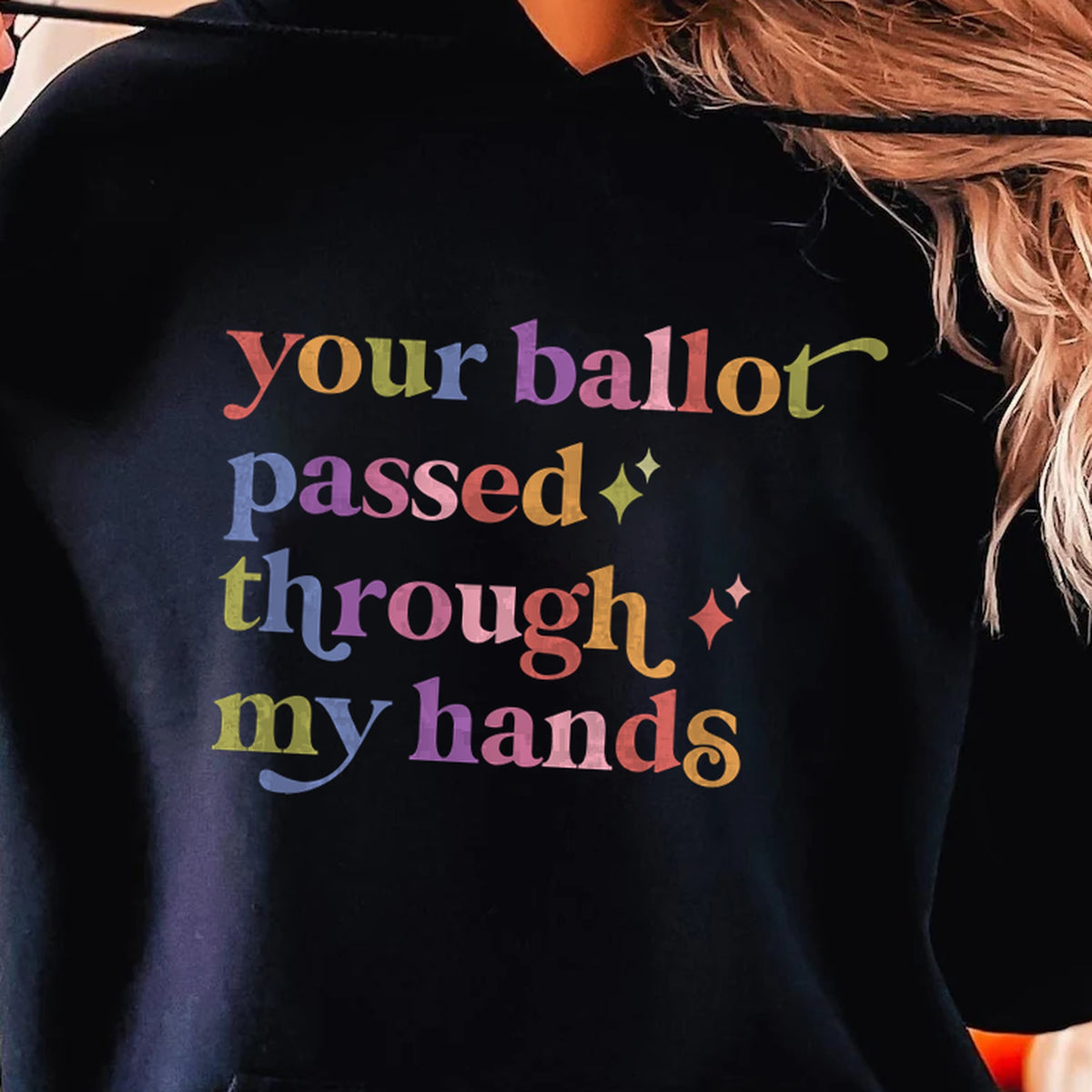 Your Ballot Passed Through My Hands Care & Resist Gildan hoodie in Black