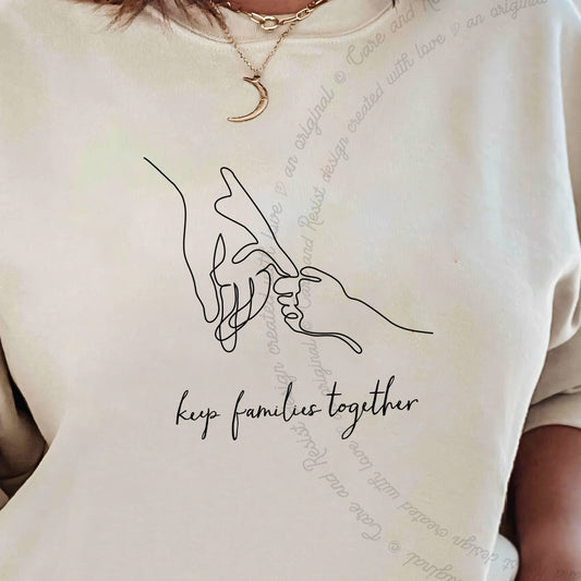 Keep Families Together Care & Resist Gildan crewneck sweatshirt in Sand