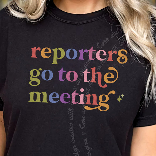 Reporters Go to the Meeting Care & Resist progressive t-shirt in Black
