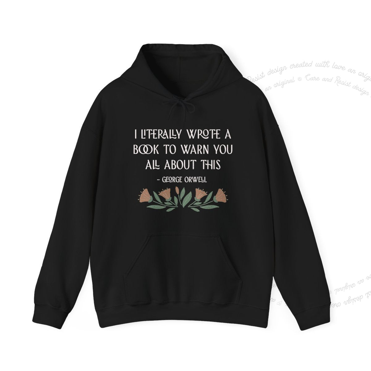 I Literally Wrote a Book to Warn You All About This Care & Resist Gildan hoodie in Sand