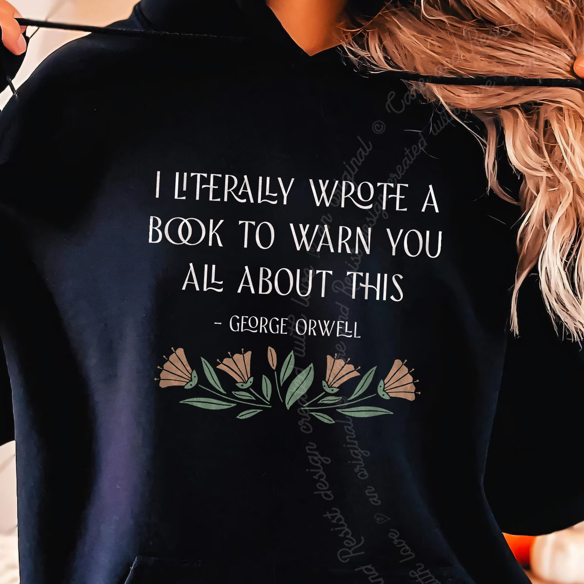 I Literally Wrote a Book to Warn You All About This Care & Resist Gildan hoodie in Black
