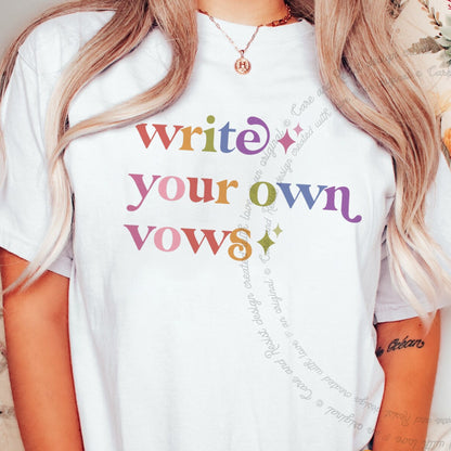 Write Your Own Vows Care & Resist progressive t-shirt in White