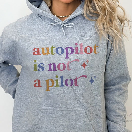 Autopilot is not a Pilot Care & Resist Gildan hoodie in Sport Grey