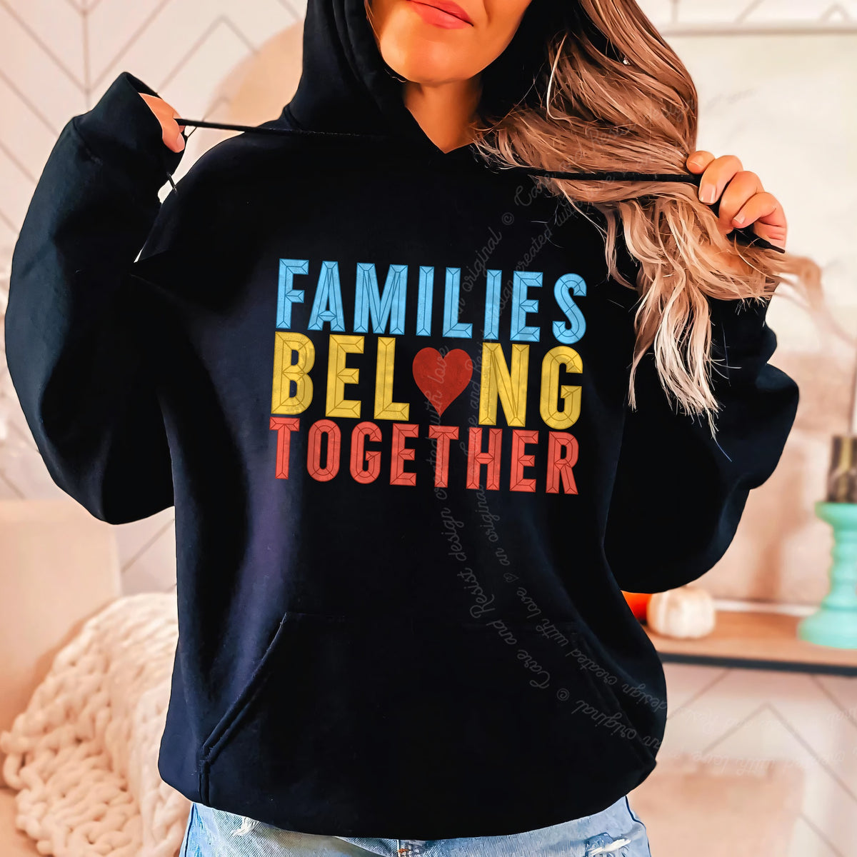 Families Belong Together Care & Resist Gildan hoodie in Black