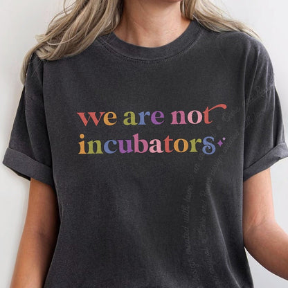 We are not Incubators Care & Resist rainbow Comfort Colors tee, Graphite
