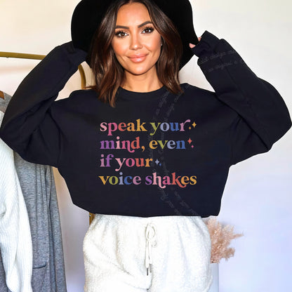 Speak Your Mind Care & Resist Gildan crewneck sweatshirt in Black