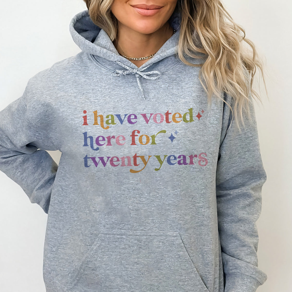 I Have Voted Here for Twenty Years Care & Resist Gildan hoodie in Sport Grey