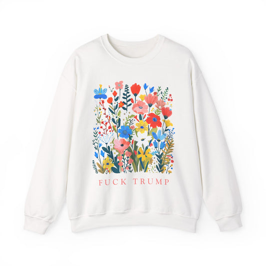 Fuck Trump Floral Sweatshirt