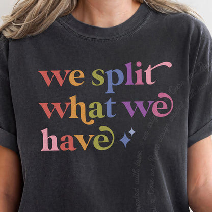 We Split What We Have Care & Resist progressive t-shirt in Graphite
