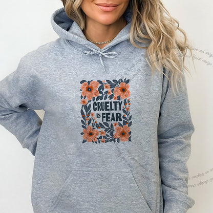 Cruelty Is Fear Care & Resist Gildan hoodie in Sport Grey